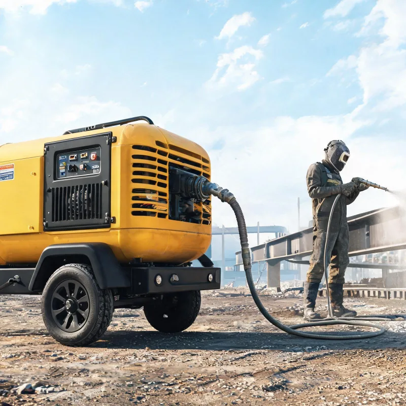 2024 New Diesel Portable Air Compressor for Sandblasting Projects