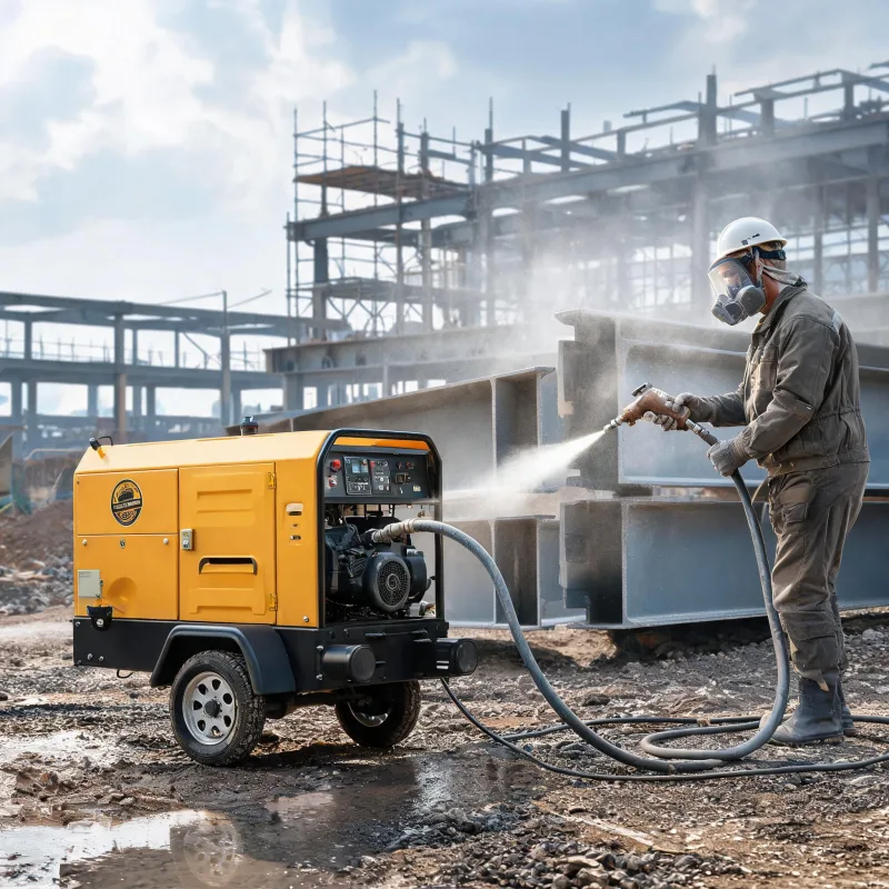 Can a Diesel Portable Air Compressor Run a Small Sandblaster?