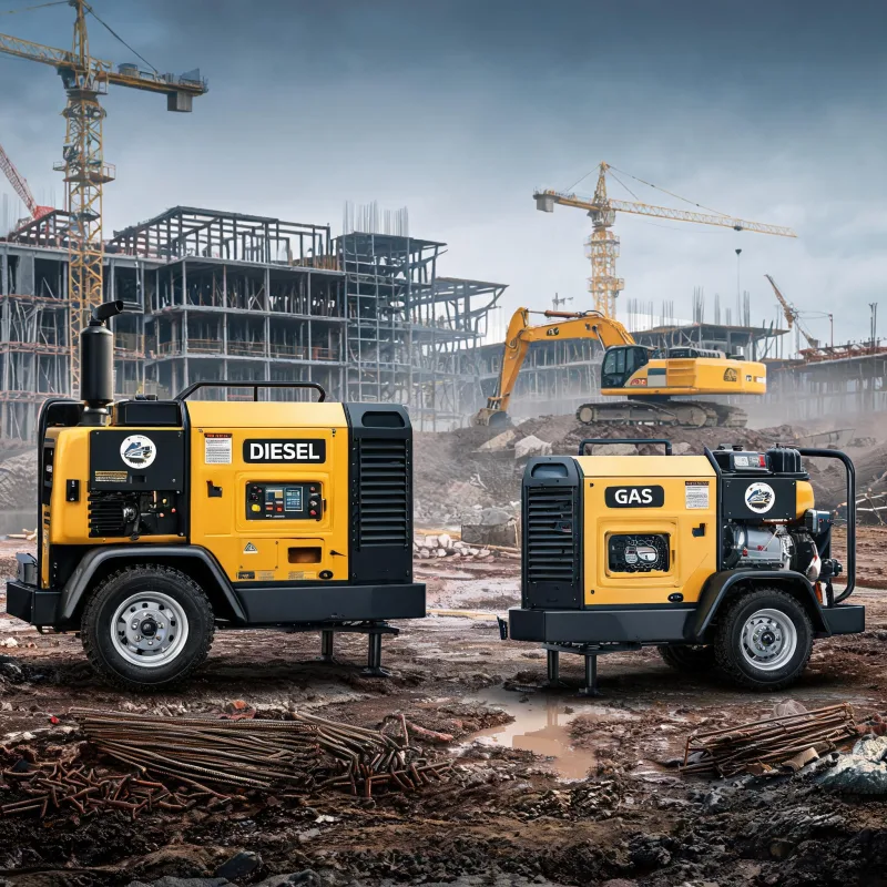 Choosing Between Diesel Portable Air Compressor and Gas for Heavy Construction