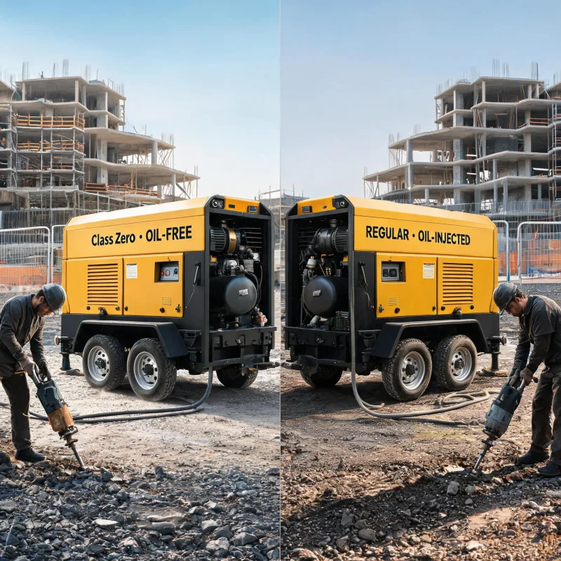 Class Zero Oil-Free vs Oil-Injected Portable Diesel Air Compressor: A Practical Comparison