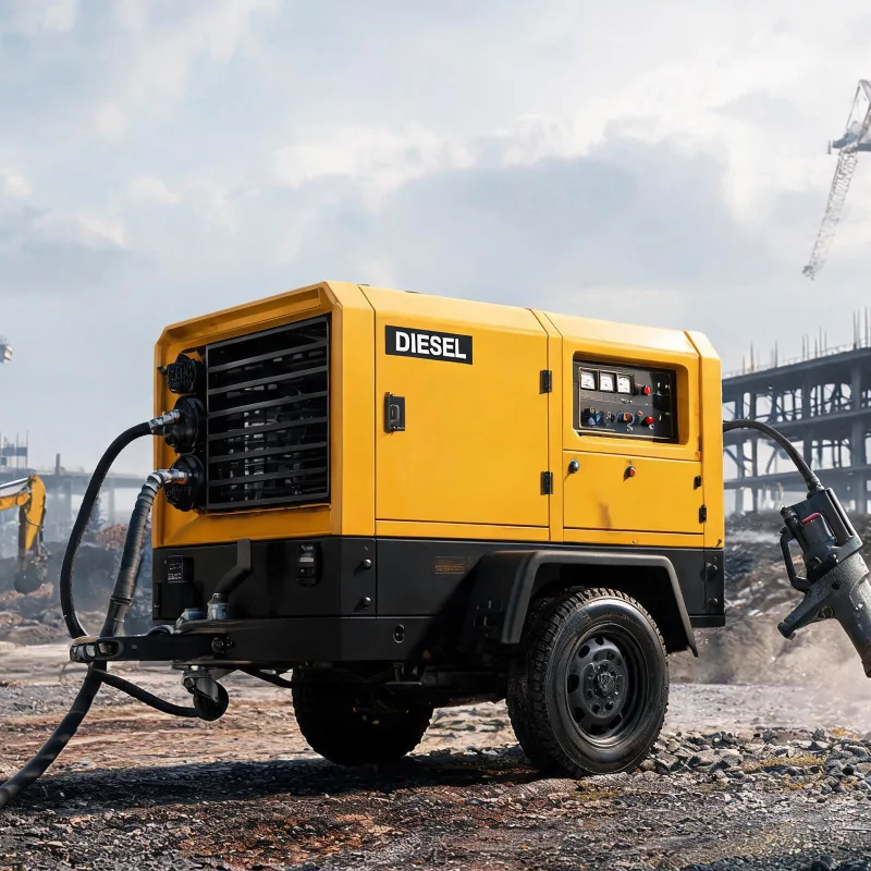 Diesel Portable Air Compressor for Heavy Duty Job Site CFM and Pressure Requirements