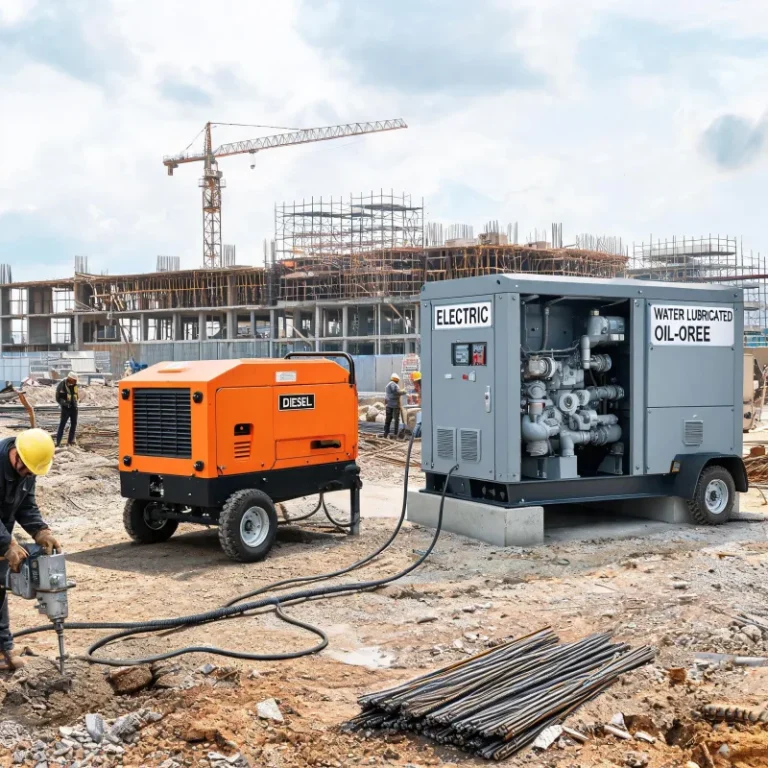 Diesel Portable Air Compressor vs Electric Stationary Water-Lubricated Oil-Free Screw: Which To Pick