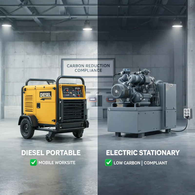 Diesel Portable Air Compressor vs Electric Stationary for Industrial Carbon Reduction Compliance
