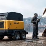 Diesel Portable Air Compressors for Heavy-Duty Onsite Rust Removal Sandblasting