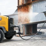 Full Review of 185 CFM Diesel Portable Air Compressor for Rust Removal Sandblasting