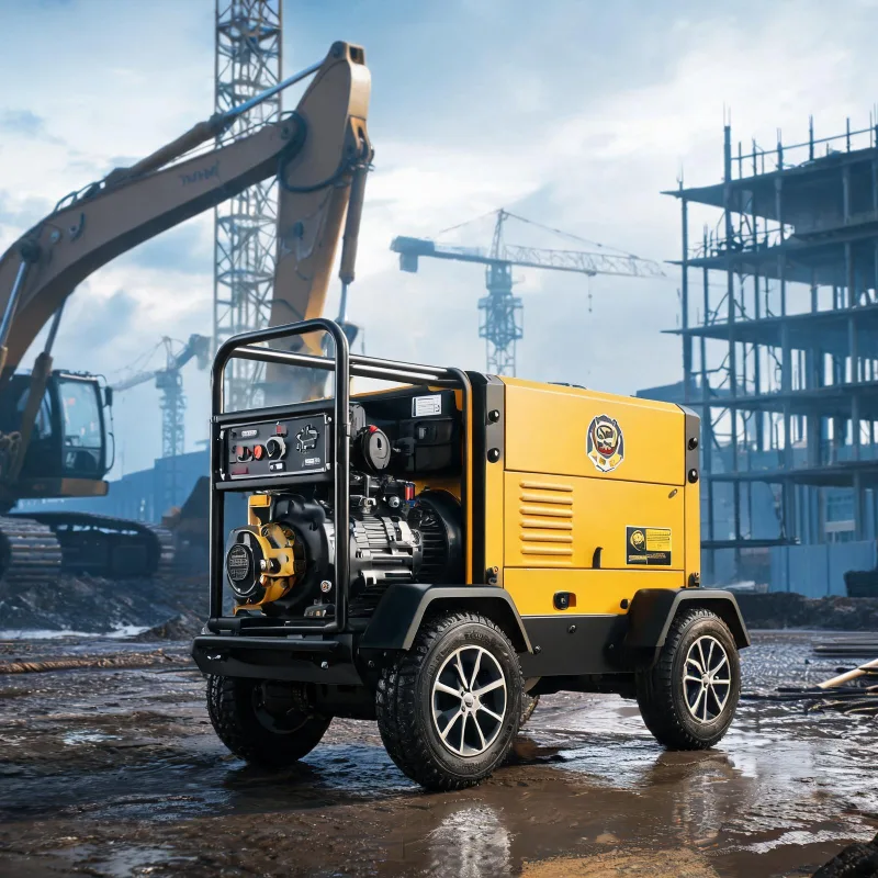 High CFM Oil-Free Portable Diesel Air Compressors for Heavy Duty Job Sites