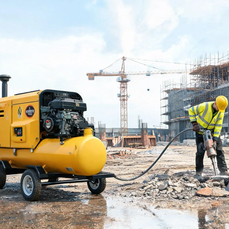 How Diesel Portable Air Compressors Function on Construction Engineering Sites
