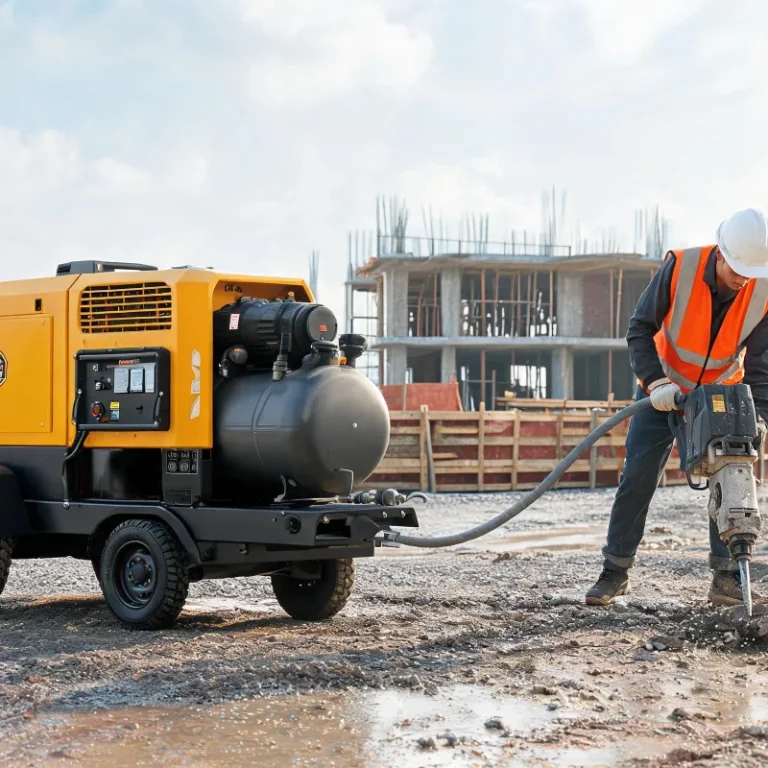 How Quiet-Spec Diesel Portable Air Compressors Work for Field Jobs