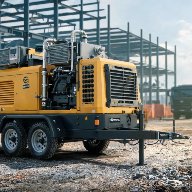 Latest Quiet Small Diesel Portable Air Compressor With Attached Waste Heat Recovery