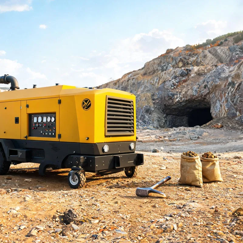 Mobile Skid Mounted Air Compressor for Gold Mine Exploration Projects