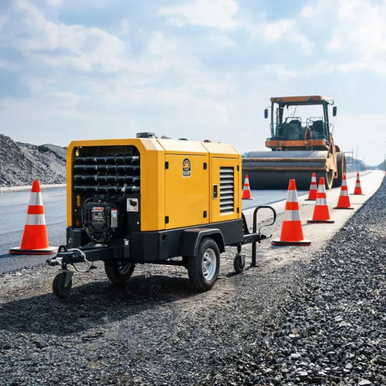 Two Stage Screw Diesel Portable Compressor for Road Construction Work