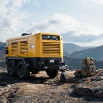 Wheeled Portable Diesel Air Compressor for Long Distance Field Exploration