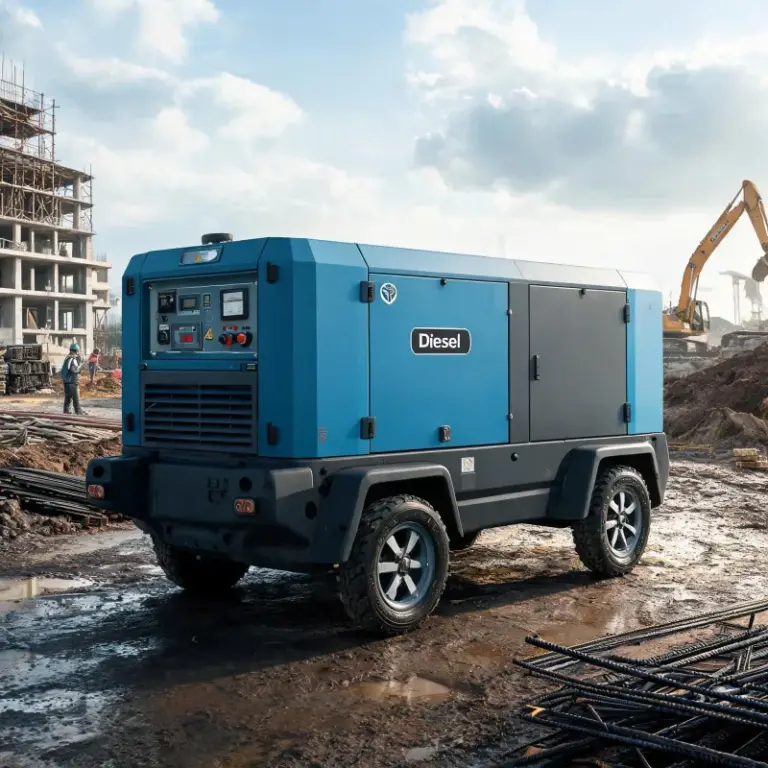 Diesel Portable Air Compressor for Independent Contractors Using Water Lubricated Oil-Free Screws